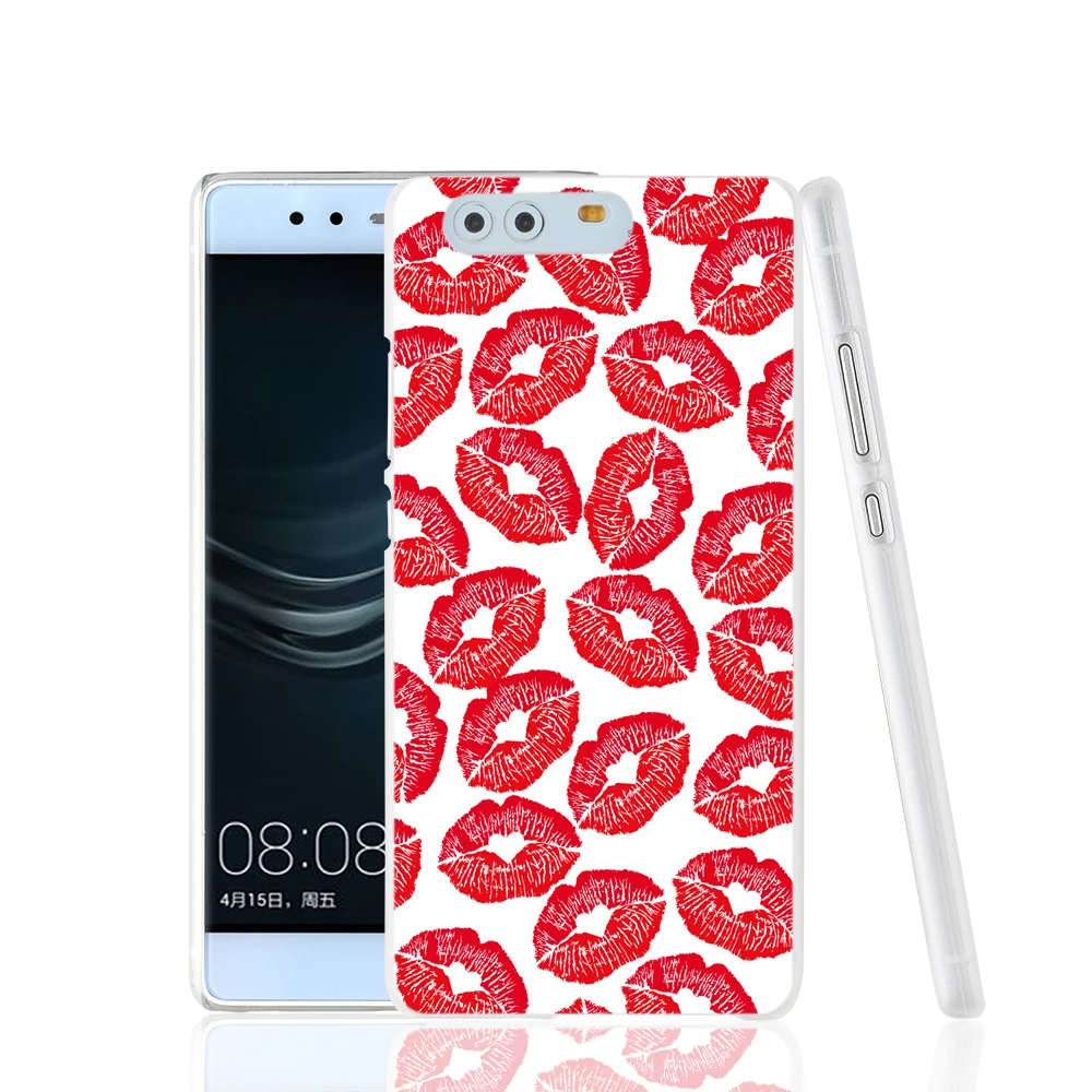 09361 red kiss lips print cell phone Cover Case for huawei Ascend P7 P8 P9 lite Maimang G8 |