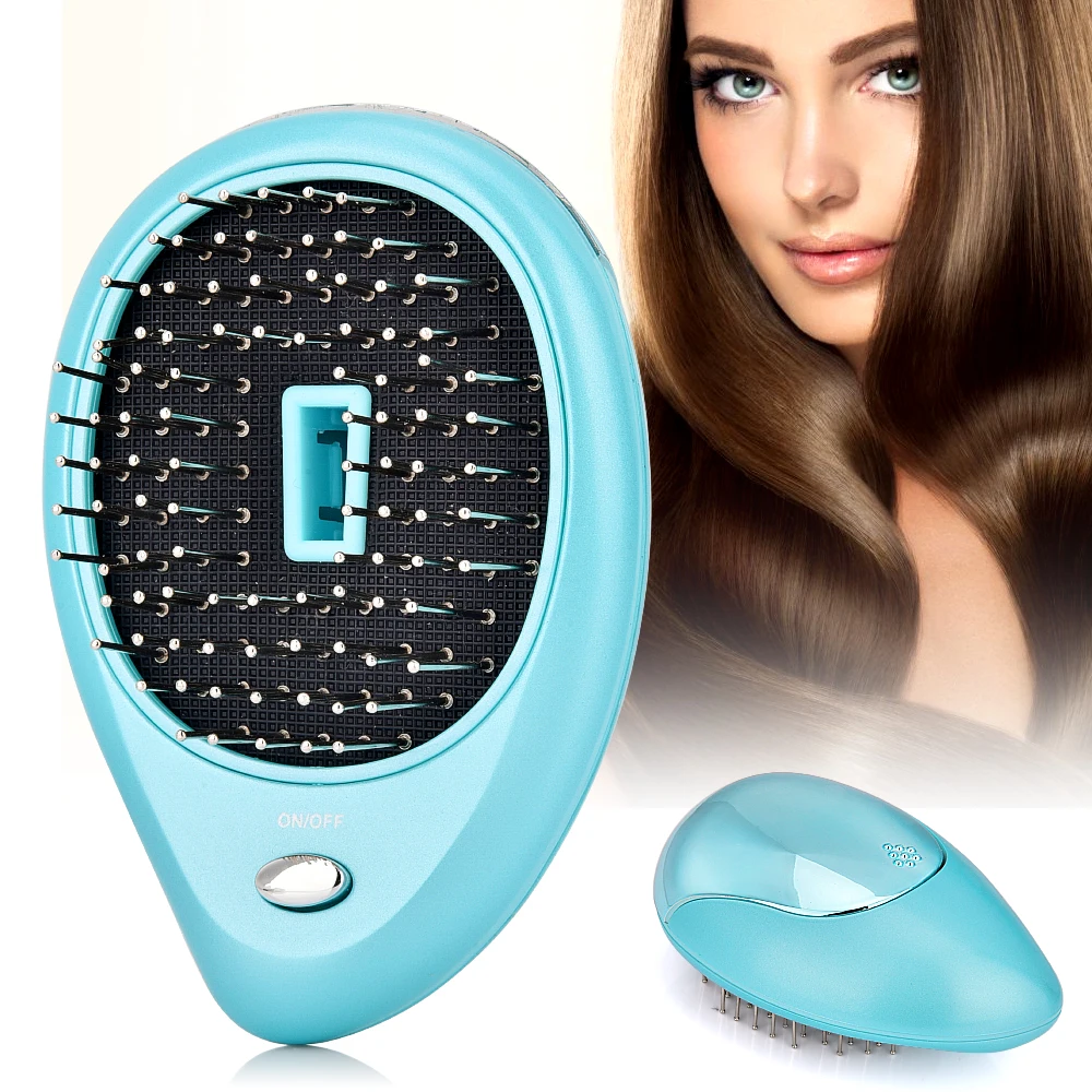 

2 Colors Electric Ionic Comb Portable Pink Hairbrush Anti-static Mini Hair Brush Massage Comb Mini Straight Hair Comb
