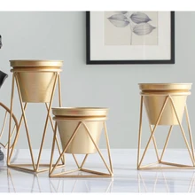 INS Современная железная золотая металлическая модная ваза для цветов домашний магазин украшение стола цветочный горшок