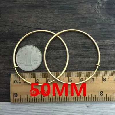 gold 50MM Невидимые весенние серьги-клипсы без пирсинга, большие круглые серьги для женщин, женские модные фирменные ювелирные изделия, Золотые, черные, милые - Окраска металла: gold 50MM