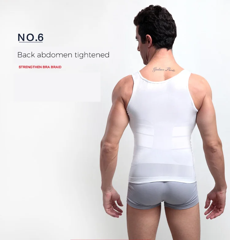 Slimming Underwear Body Shaper Men Corset Waist Cincher Vest Bodysuit Men Tummy Belly Waist Slim Shapewear faja hombre tshirt (21)