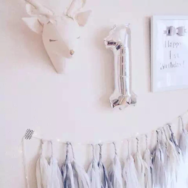 Nordic 3D Animal Head Wall Decoration Kids Baby Room Home Decor Stuffed Unicorn Deer Wall Hanging Mount Toys for Children 5