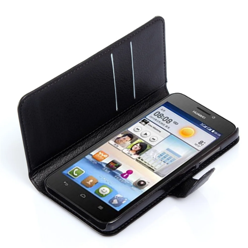 Для huawei Ascend G630 cyboris чехол флип-чехол с зернистой текстурой из искусственной кожи