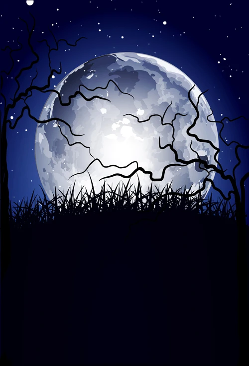 2016 New Arrival Halloween Photography Backdrops Grim Giant Moon Photo