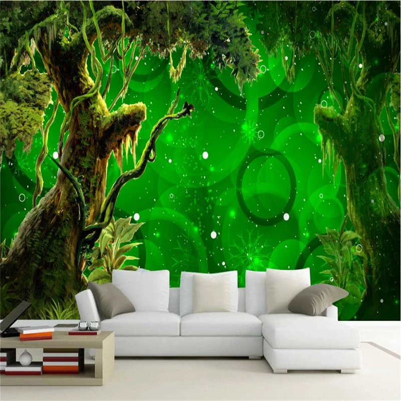 

Wall Murals for Living Room Tree Fashion Green Wallpaper TV Background Study Kitchen Wall Mural Wallpaper Living Room Embossed