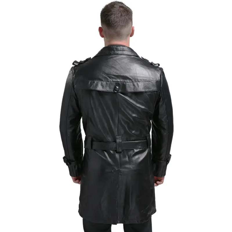 AIBIANOCEL Весенняя мужская куртка из натуральной кожи для мужчин Jaqueta De Couro Masculina, модная черная Мужская куртка из овчины размера плюс 94
