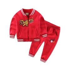 Новинка года, весенние костюмы для маленьких мальчиков детская хлопковая флисовая куртка+ штаны в Корейском стиле комплекты из 2 предметов Одежда для новорожденных девочек