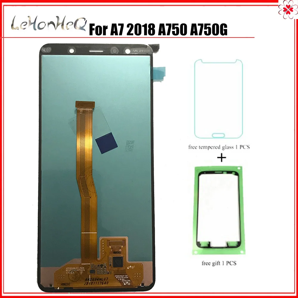 

Test AMOLED For Samsung Galaxy A7 A750 A750G SM-A750F LCD Display Touch screen Digitizer Assembly For samsung A750 with Frame