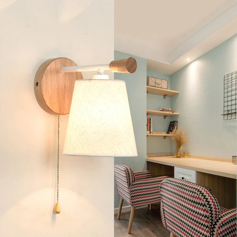 

Modern Wood Wall Lamp Bedroom Bedside Sconce Corridor Aisle Night Lights Fixture Luminaire Reading Wall Lamps As Decor Crafts