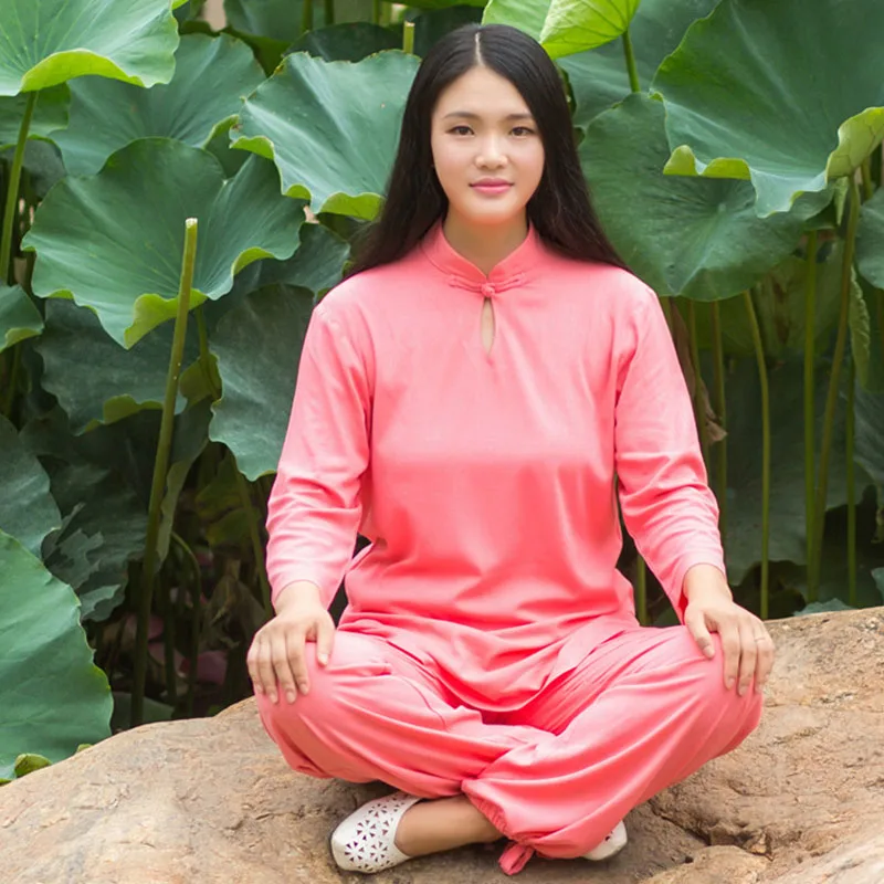 

USHINE 14 Chinese Style Tai Chi Clothing Woomu Long Sleeve KungFu Uniform TaiChi Uniform Taichi Clothes Yoga Suit Woman