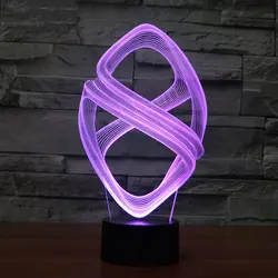 Украшения в спальню спальный Usb Led дети сенсорный абстрактный Графика 3D сменные 7 красочная настольная лампа светильник ночные огни