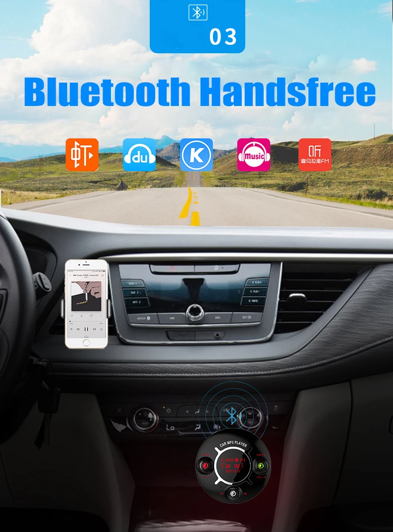 JINSERTA вкл/выкл управление FM модулятор Bluetooth fm-передатчик Handsfree автомобильный комплект аудио MP3 плеер AUX Выход TF USB музыка