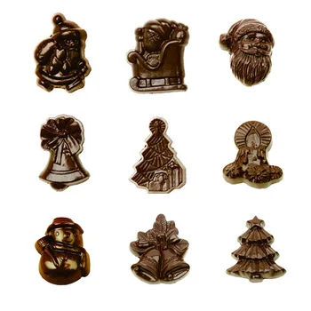 

3D Christmas Santa Claus shape Polycarbonate Chocolate Mold DIY baking confectionery tools Sweet Candy Pudding Jelly Mould