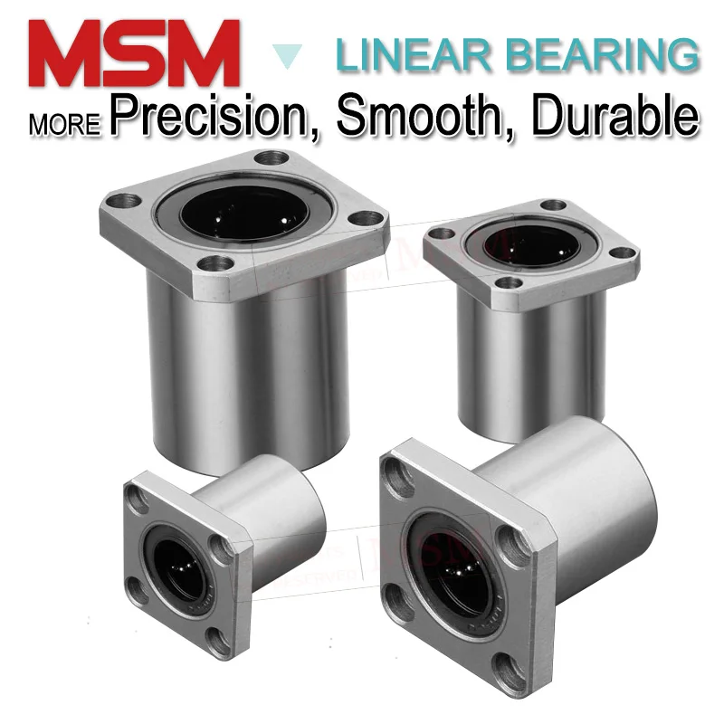 6pcs/lot LMK25UU square flange linear motion ball bearing sliding