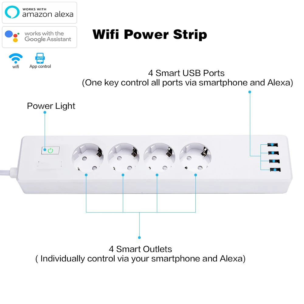 usb controle individual alexa google casa compatível