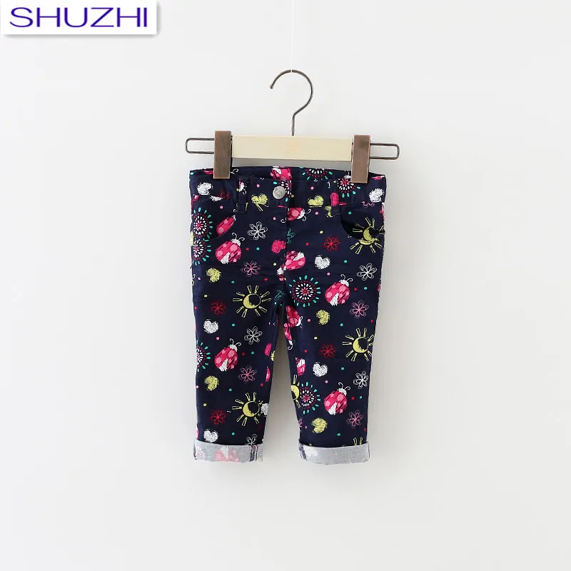 SHUZHI Fashion baby girls skinny jeans pants soft comfortable Newborn Infant leggings kids girls