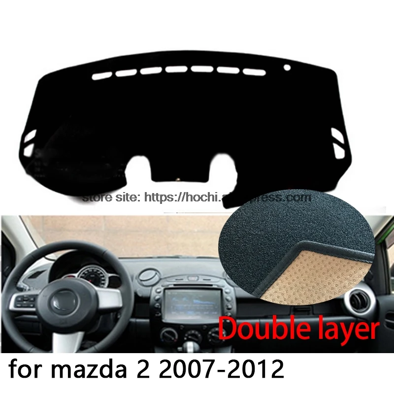 Для mazda 2 2007-2012 двойной слой силикагель приборной панели автомобиля Pad Инструмент платформа регистрации Избегайте Light коврики покрытия