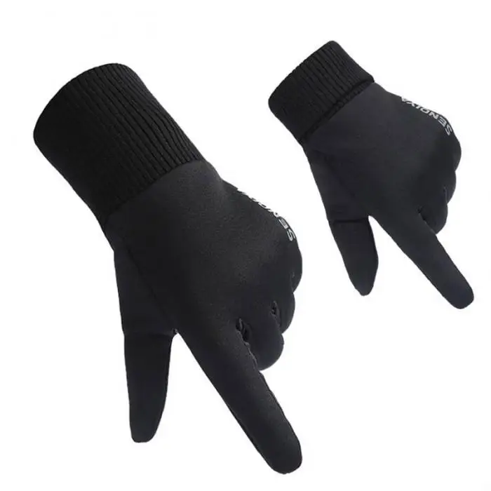 Унисекс Зимние перчатки для сенсорного экрана мягкая подкладка Тепловая ходьба спортивные перчатки для бега TT@ 88