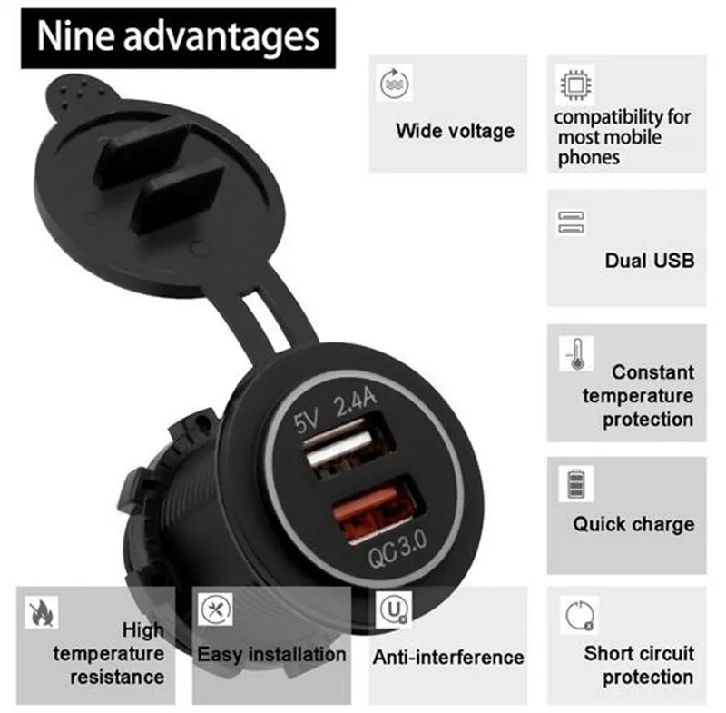 Зарядное устройство WUPP автомобильное с двумя USB разъемами 5 В 3 0 А|Зажигалка| |