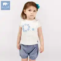 Dave bella toddler summer girls clothing sets children high quality suits baby fashion clothes DB7541