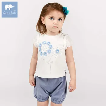 

Dave bella toddler summer girls clothing sets children high quality suits baby fashion clothes DB7541