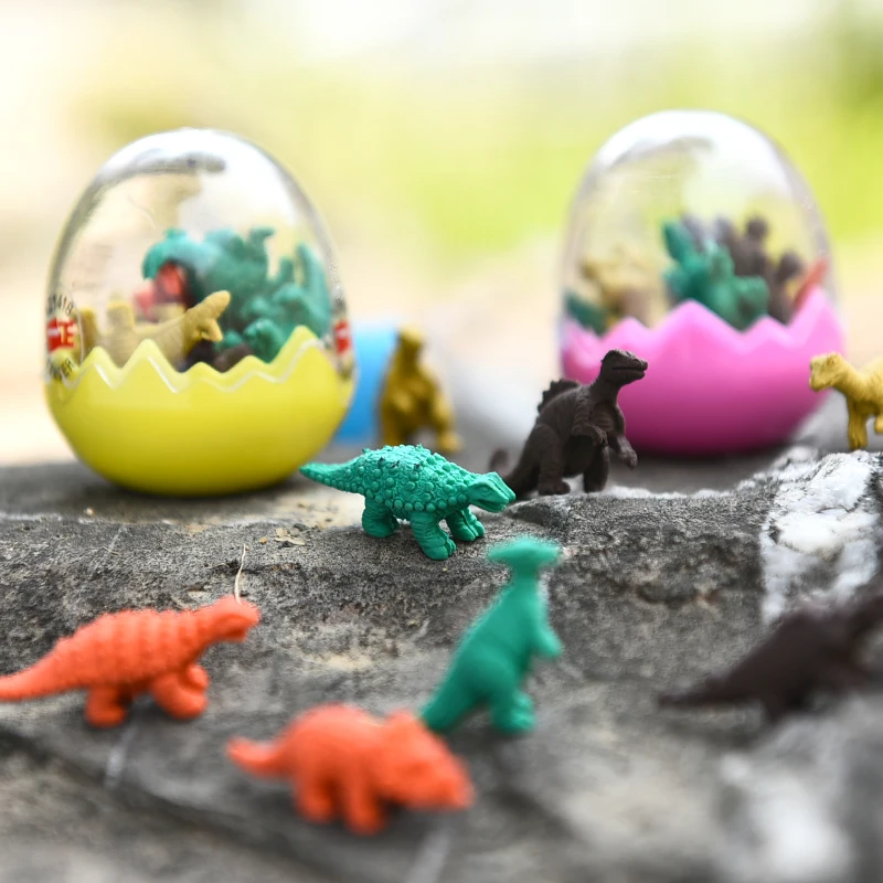 7 штук в партии мини 3D мультфильм динозавра ластики милые забавные карандаш резинки в яйцо для детей Студент игрушка подарок школьные