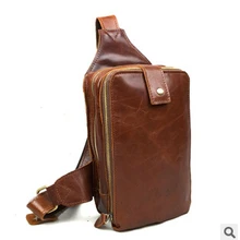 Первый слой из воловьей кожи мужская сумка натуральная кожа гарантировано Мужчины Грудь сумка повседневные винтажные настоящая мужская кожаная сумка