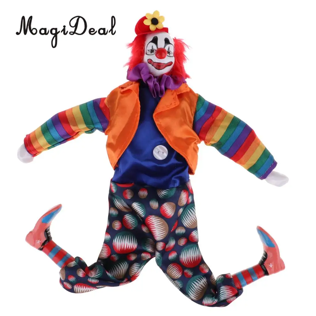 38cm Porcelain Clown Doll Table Decoration Collections Kids Birthday Gifts Halloween Christmas Toys