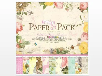 

24 sheets,12 inch flower season Decorative Gift Wrapping Book kit Scrapbook Paper DIY card making origami home deco Craft Art