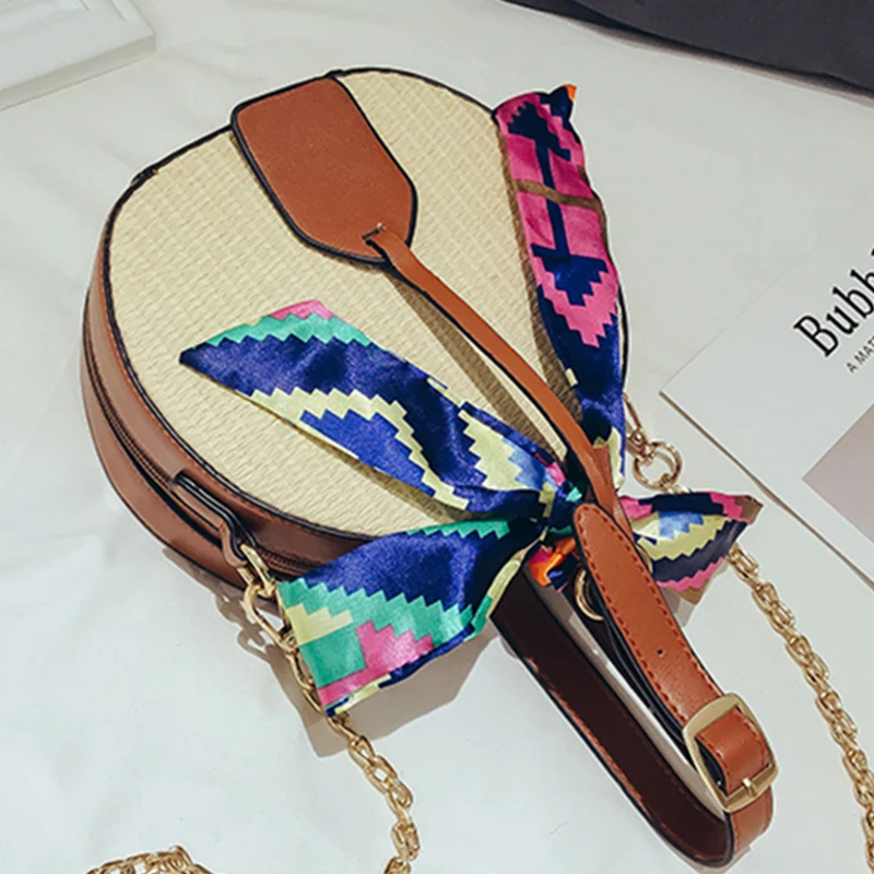حقيبة شاطئية النساء هانجباجس الصيف صغيرة كيس السيدات جولة النسيج يد Sac أعلى-حقائب بيد المرأة عبر الجسم حقيبة كتف