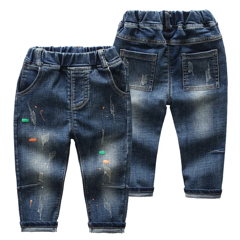 IENENS 2-6Y Children Kids Boys Slim Denim Trousers Baby Boys Girls Classic Jeans Long Pants Bottoms