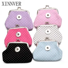 New 6 Colors 18MM Snap Buttons Jewelry Spot Coin Purses Small Wallets Pouch Kids Girl Women’s Money Bags For Gift ZN018
