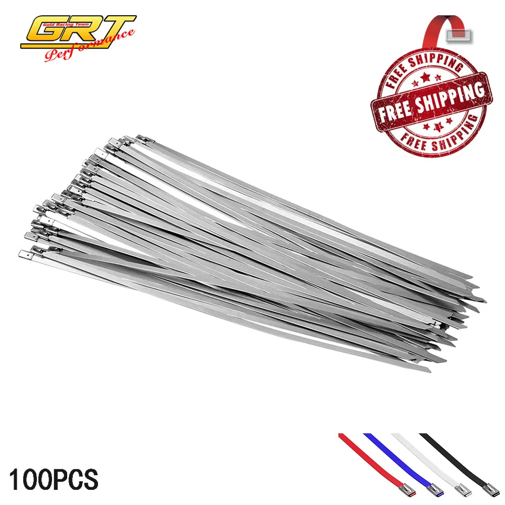 

Free Shipping High Quality 100PCS 4.6mmx300mm Self-Locking Stainless Steel Zip Cable Tie Lock Tie Wrap