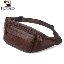 FUZHINIAO, модная мужская поясная сумка из натуральной кожи, для денег, телефона, поясная сумка, повседневная мужская, мульти-карман, регулируемый ремень, поясная сумка