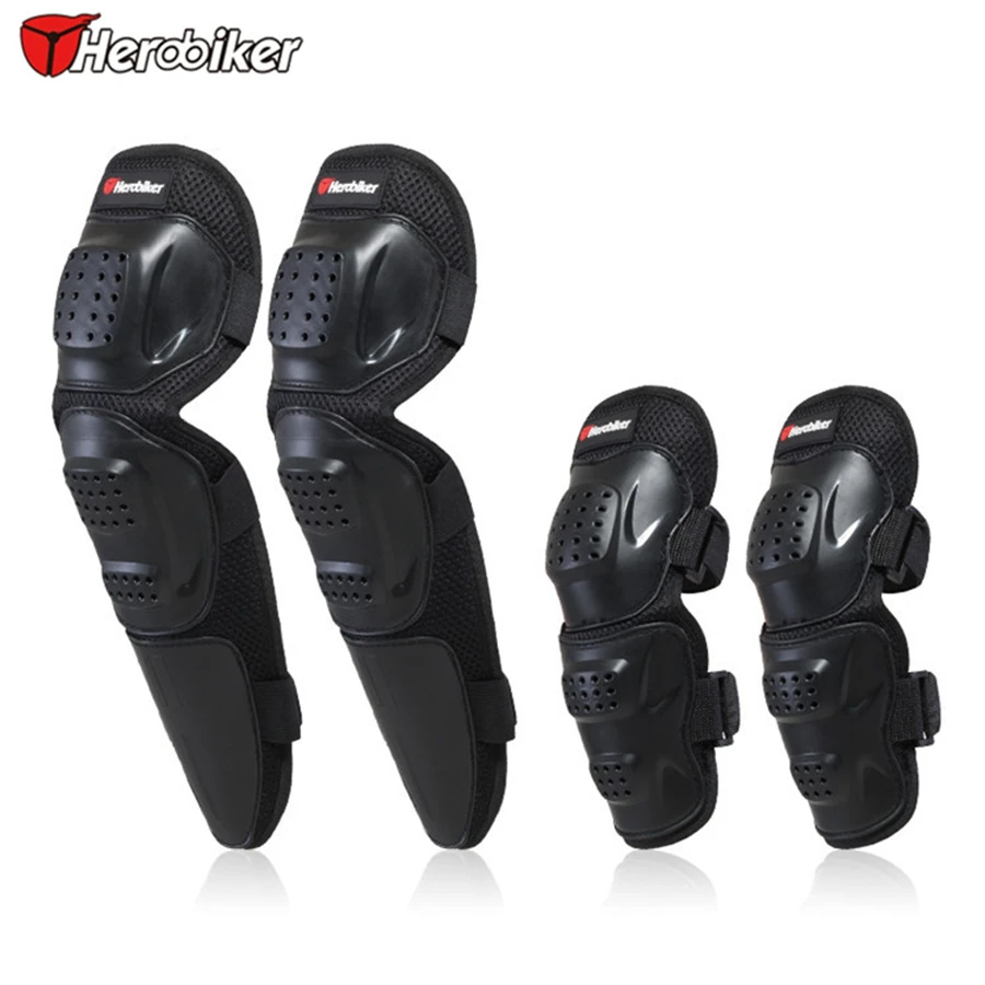 

4PCS Adult Motocross Elbow Knee Shin Armor Protection Pads Motorcycle Bicycle Racing Riding Sports Protective Gear