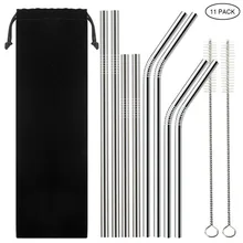 11 Pcak/комплект Нержавеющая сталь экологически чистых и легко чистить напитков соломы легко носить костюм