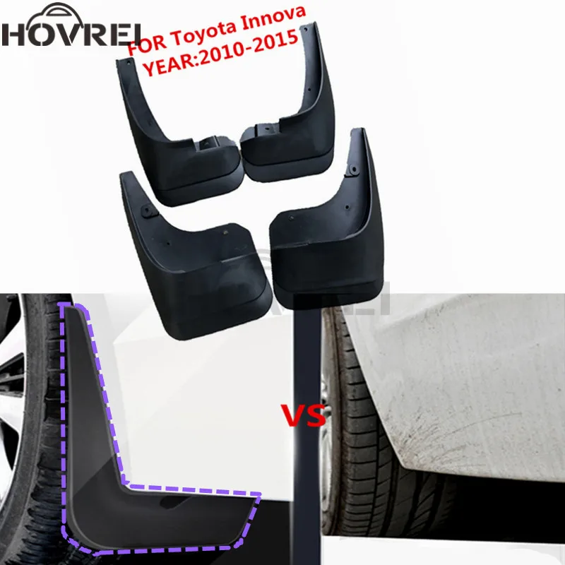 

set Molded car Mud Flaps FOR Toyota Innova 2010-2015 mudguards Splash Guards front rear Fender 2011 2012 2013 2014