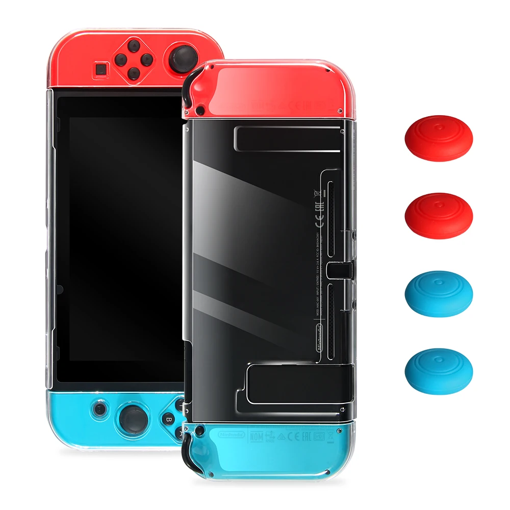 

Detached Crystal Case Set For Nintend Switch Anti-Scratch Switch Case Cover Joy-Con PC Shell Silicone Thumb Stick Grip Caps