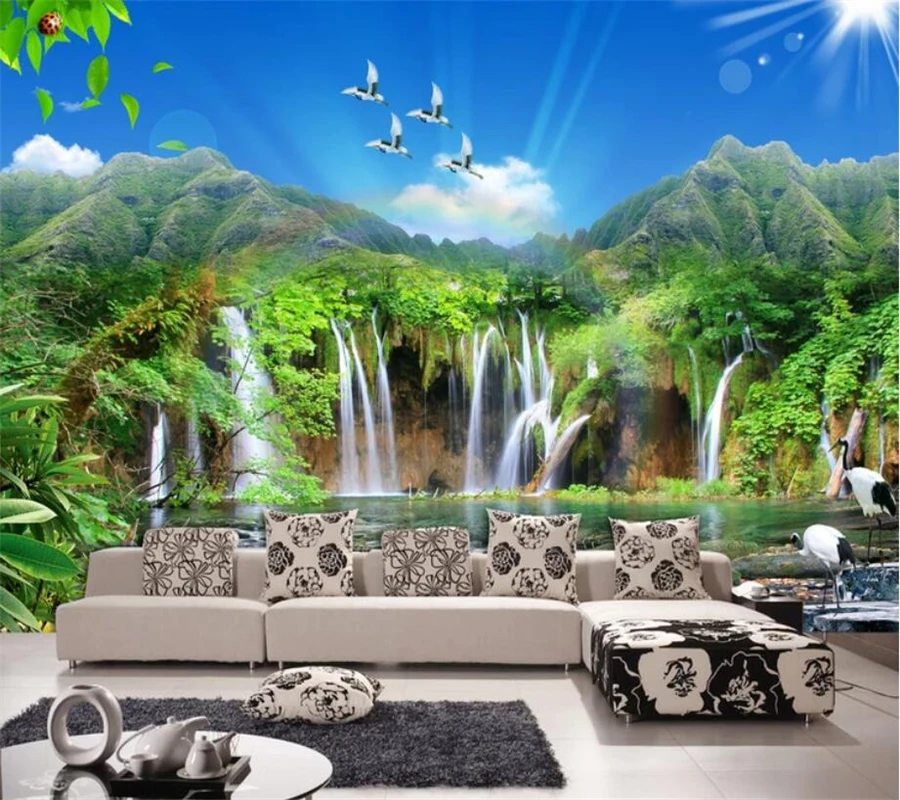 

beibehang Custom mural 3d photo wallpaper Jiangshan picturesque landscapes beautiful TV background wall living room 3d wallpaper