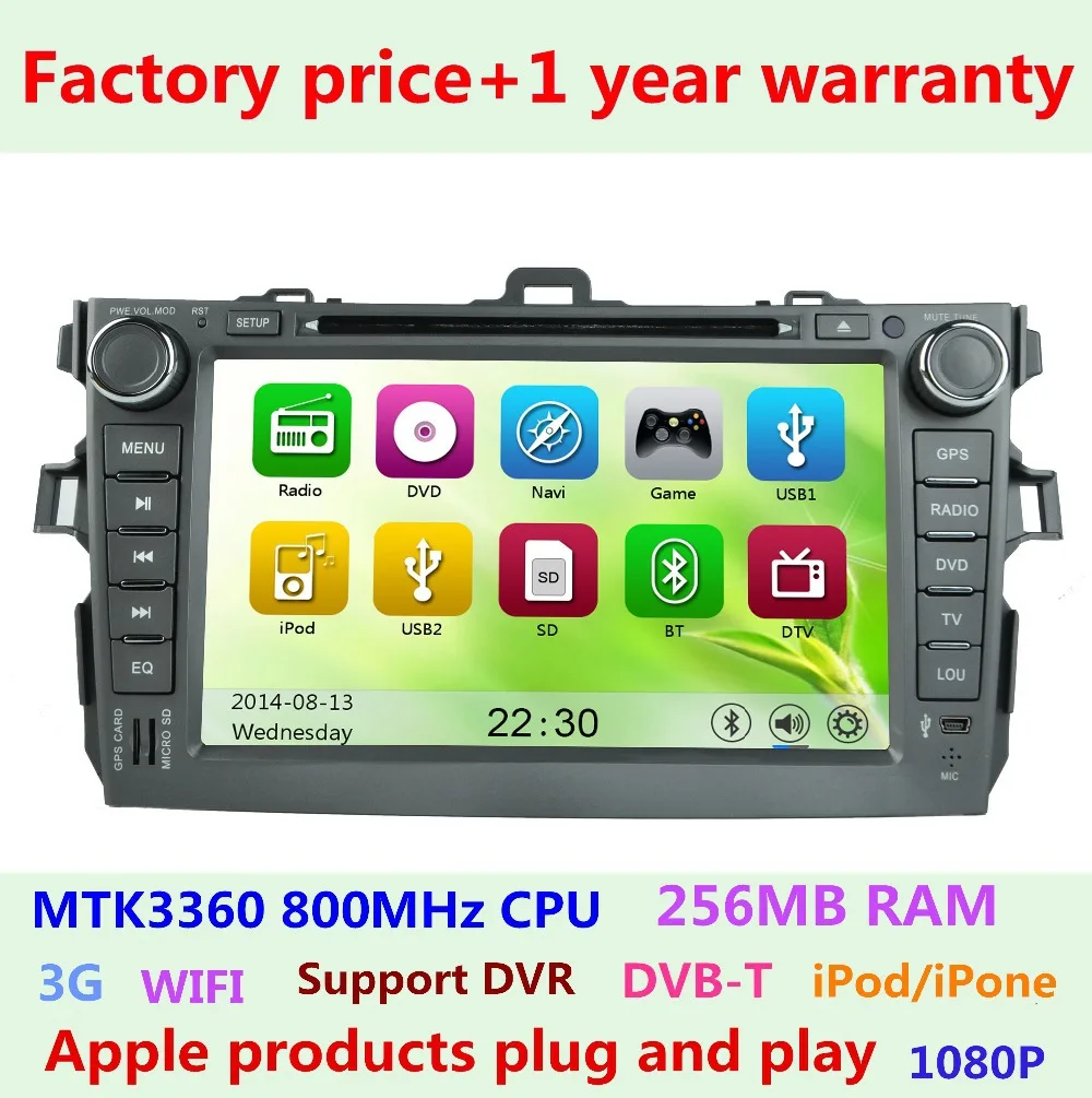 

Touch Screen for Toyota Corolla 2007 2008 2009 2010 2011 Car DVD Player with 3G WiFi BT GPS Navigation system Radio Multimidia