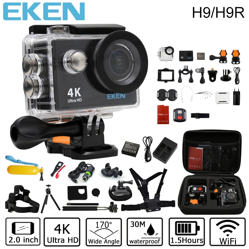 Prix pour D'origine Eken H9/H9R d'action caméra 4 K wifi Ultra HD 1080 p/60fps 720 P/120FPS aller étanche mini cam pro vélo vidéo sport caméra Prix pour D'origine Eken H9/H9R d'action caméra 4 K wifi Ultra HD 1080 p/60fps 720 P/120FPS aller étanche mini cam pro vélo vidéo sport caméra