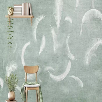 

Decorative wallpaper Modern simple style white feather background wall