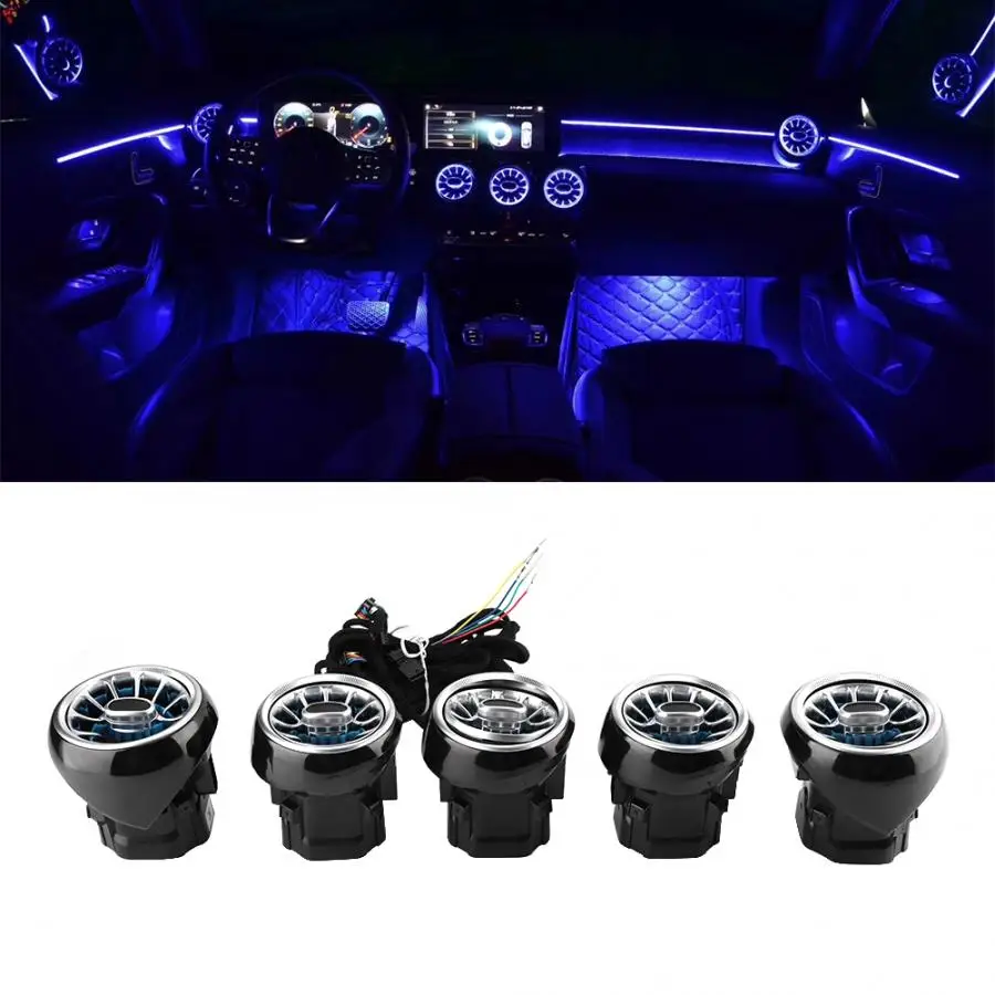 

5pcs Air Vent LED Ambient Light Turbine Outlets Decorative Lamp Light 12 Colors Fit for Mercedes-Benz C/GLC Class Auto Accessory