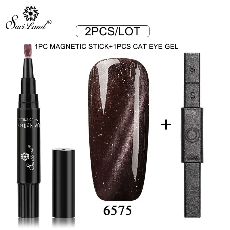 Saviland магнит Гель-лак для ногтей Ручка 3D эффект кошачьих глаз УФ-гель для ногтей замочить от 26 цветов Хамелеон для использования с магнитом гель - Цвет: ZHG889