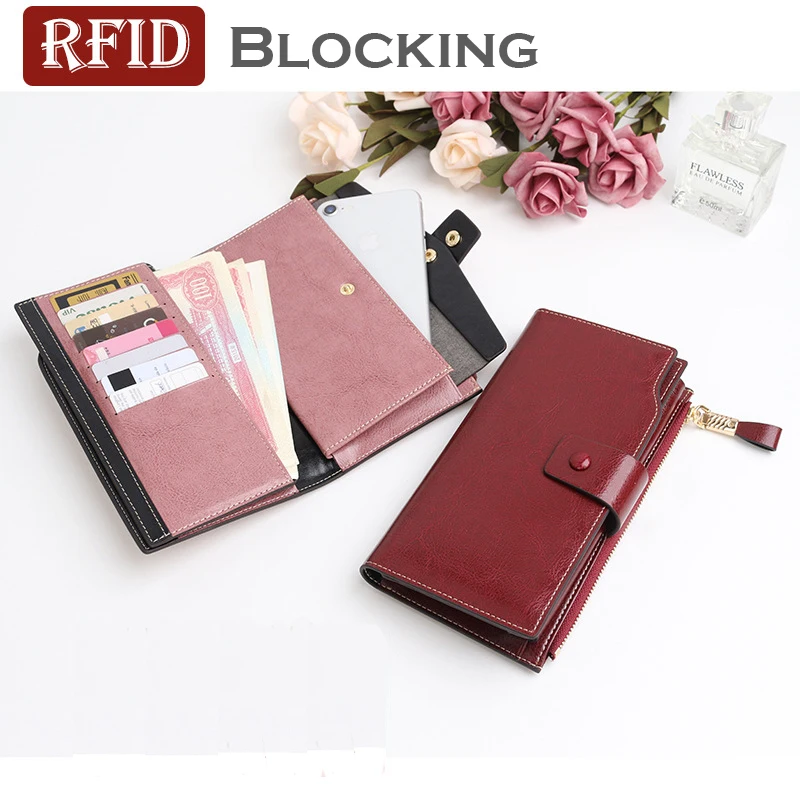 

2019 SS New arrival women fashion Cow Leather clutch wallet long Hasp zipper wallet purse High quality Leather wallet ladies
