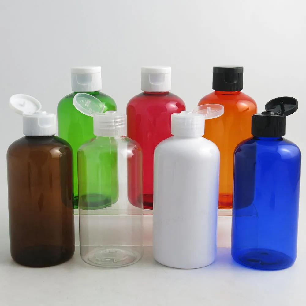 20 x 220ml Shampoo Travel Plastic Bottles Flip Top Cap 220 cc Cream ...