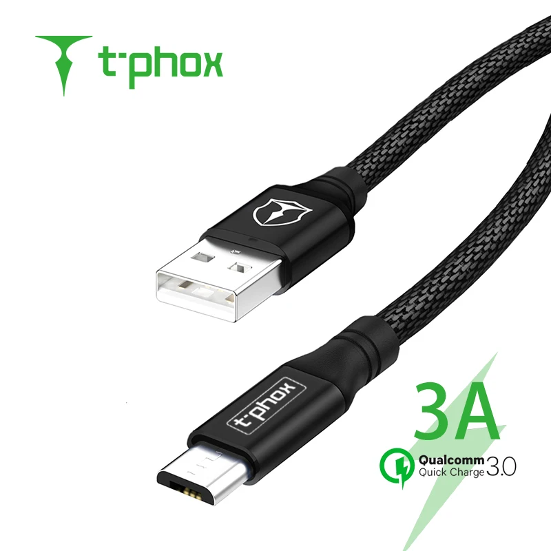 T phox 1 2 m Micro USB кабель для Xiaomi Redmi Note 5 Pro QC3.0 зарядный передачи данных мобильного