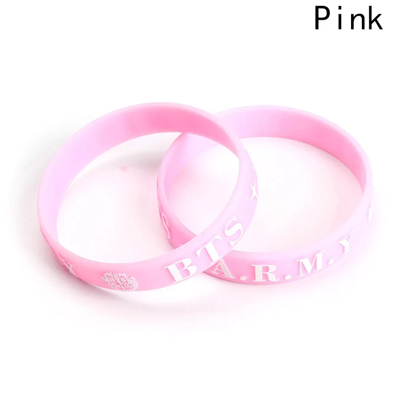 

Korea POP Pink Color Super Star Bangtan Boys Fans BTS Silicone Army Beacelet Kpop Sport Jewelry Pulseras