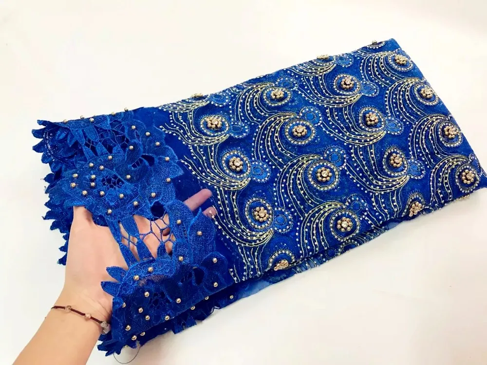 Flash Deal HOT 6 pieces Nigerian Lace Latest African Lace 2016 Bridal Lace Fabric BLUE Color African French Lace Fabric High Quality S2222 1