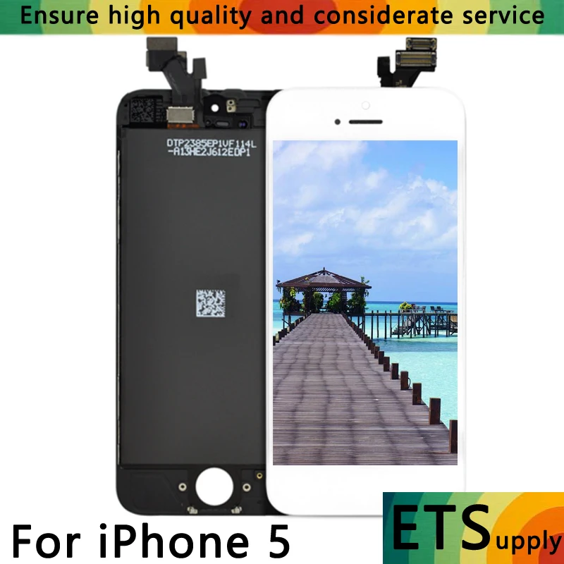 ETS AAA For Apple iPhone 5 5G A1428 A1429 LCD Display Touch Screen Assembly With Digitizer Free Shipping | Мобильные телефоны и